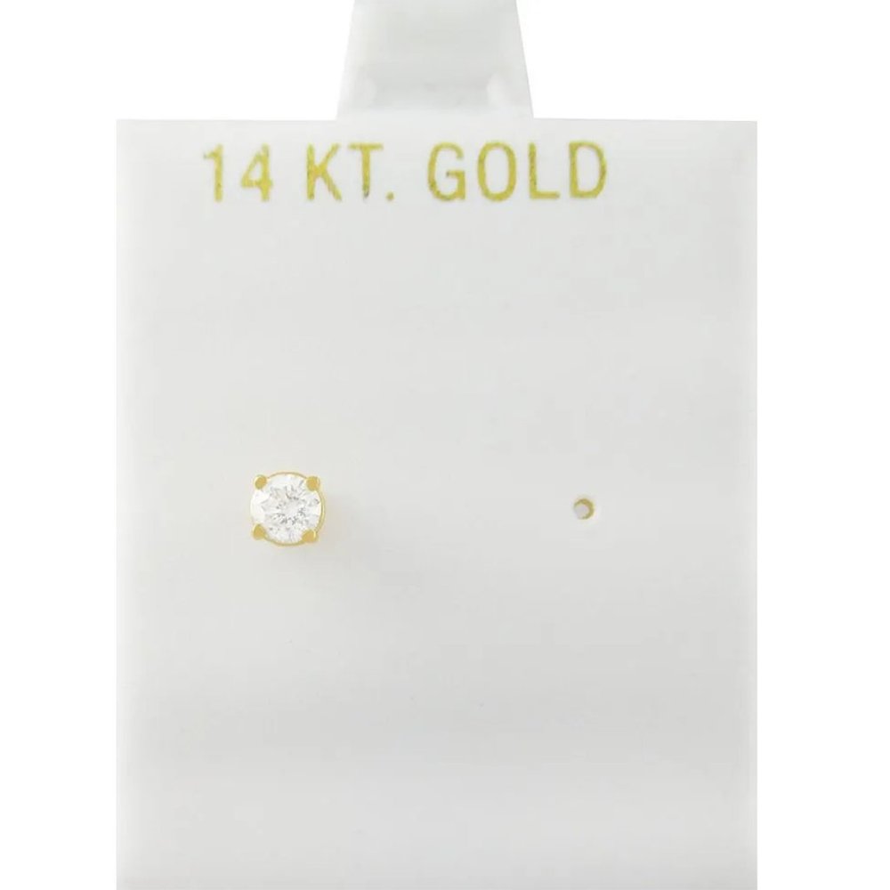 Genuine 0.20 Cts Diamond Stud Single Earring 14k Gold